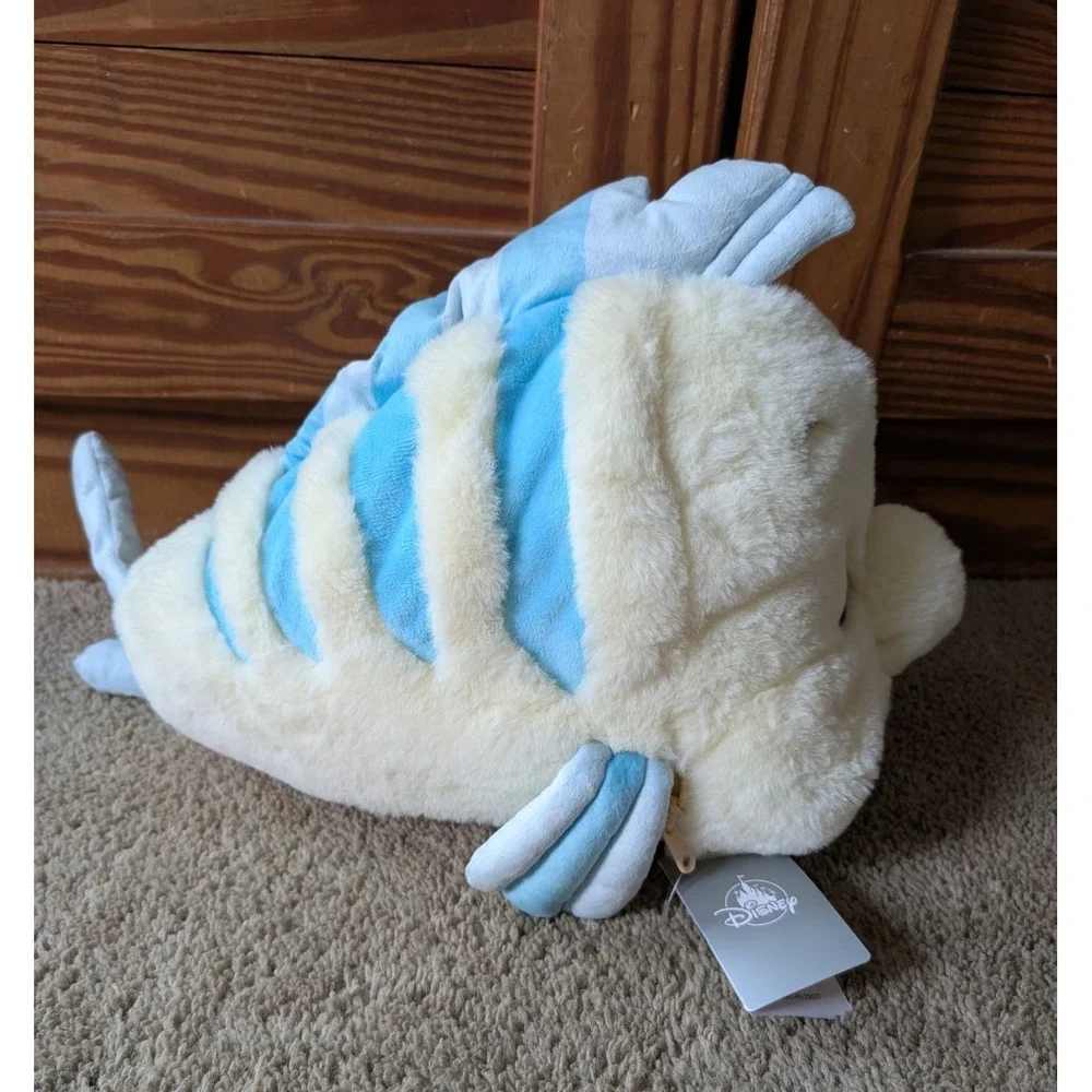 Disney Japan Sleeping Flounder Plush & Blanket NWT Little Mermaid